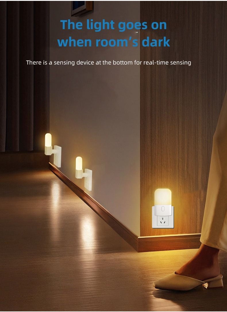 Lezonic Night Light Socket With Twilight Sensor, Brightness Adjustable Orientation Light, With Brightness Sensor For Children's Room, Stairway, Bedroom, Kitchen, Warm White, Pack of 2 [Energy Class A]，UK PLUG  - Image 5