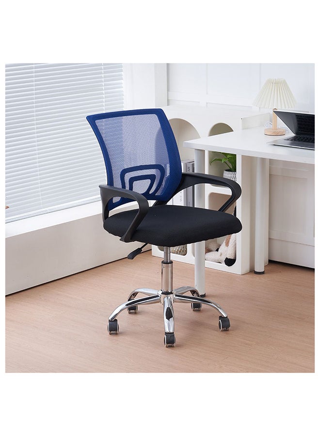 DANUBE HOME Herald Office Chair - High Back Blue/Black Fabric Upholstered Office Furniture, Ergonomic 1-Seater Metal Frame, Ideal for Home and Office Use