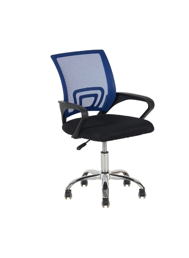 DANUBE HOME Herald Office Chair - High Back Blue/Black Fabric Upholstered Office Furniture, Ergonomic 1-Seater Metal Frame, Ideal for Home and Office Use - Image 5