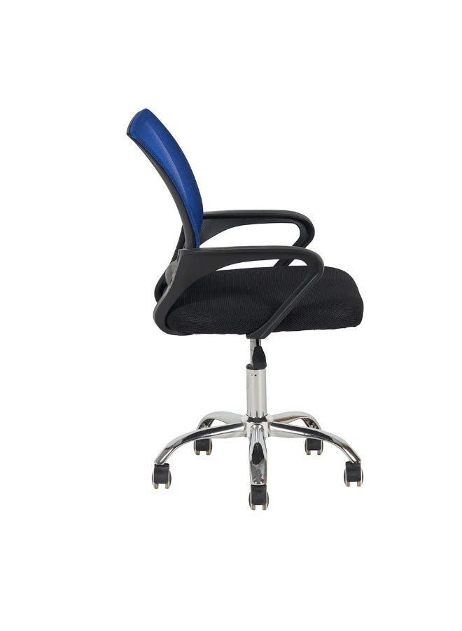 DANUBE HOME Herald Office Chair - High Back Blue/Black Fabric Upholstered Office Furniture, Ergonomic 1-Seater Metal Frame, Ideal for Home and Office Use - Image 2