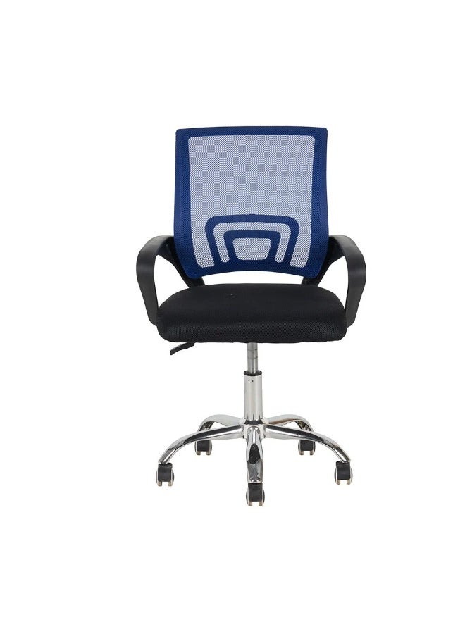 DANUBE HOME Herald Office Chair - High Back Blue/Black Fabric Upholstered Office Furniture, Ergonomic 1-Seater Metal Frame, Ideal for Home and Office Use - Image 3