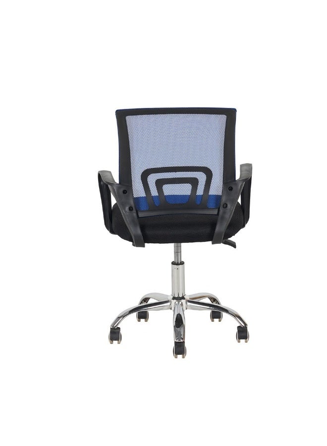 DANUBE HOME Herald Office Chair - High Back Blue/Black Fabric Upholstered Office Furniture, Ergonomic 1-Seater Metal Frame, Ideal for Home and Office Use - Image 4