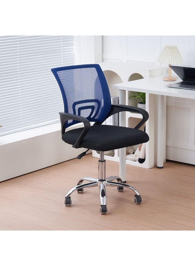 DANUBE HOME Herald Office Chair Ergonomic Office Chair | Modern Desk Computer Chair | Swivel Office Armchair | Fixed Lumbar L58.5xW53xH95cm - Blue/Black - Image 1
