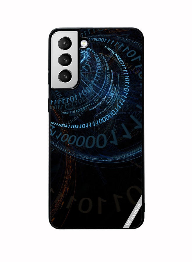 VR CREATIVE Protective Case Cover For Samsung Galaxy S22 Plus 5G Binary Code Abstract Design Multicolour - Image 1