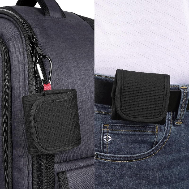 Geekria Earbuds Pouch with Belt Loop Compatible with SHOKZ OpenFit 2+/Air, OpenDots ONE, Protective Travel Bag with Clip Holder for Bag Strap, Waterproof, Portable (Black) - Image 5