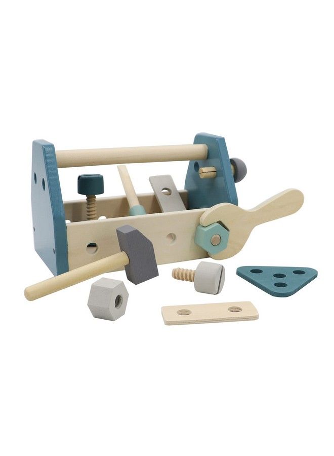 LEADER JOY Montessori Wooden Tools Toddler Educational Construction Kids Toys Sets Play Box Preschool Play Tool（Blue） - Image 1