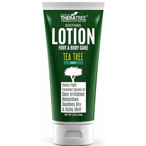 Oleavine TheraTree Tea Tree Oil Lotion with Neem Oil for Foot & Body - Soothing Moisturizer with Aloe Vera, Colloidal Oatmeal & Menthol for Dry, Itchy Skin - Men & Women, 5 oz - Image 1