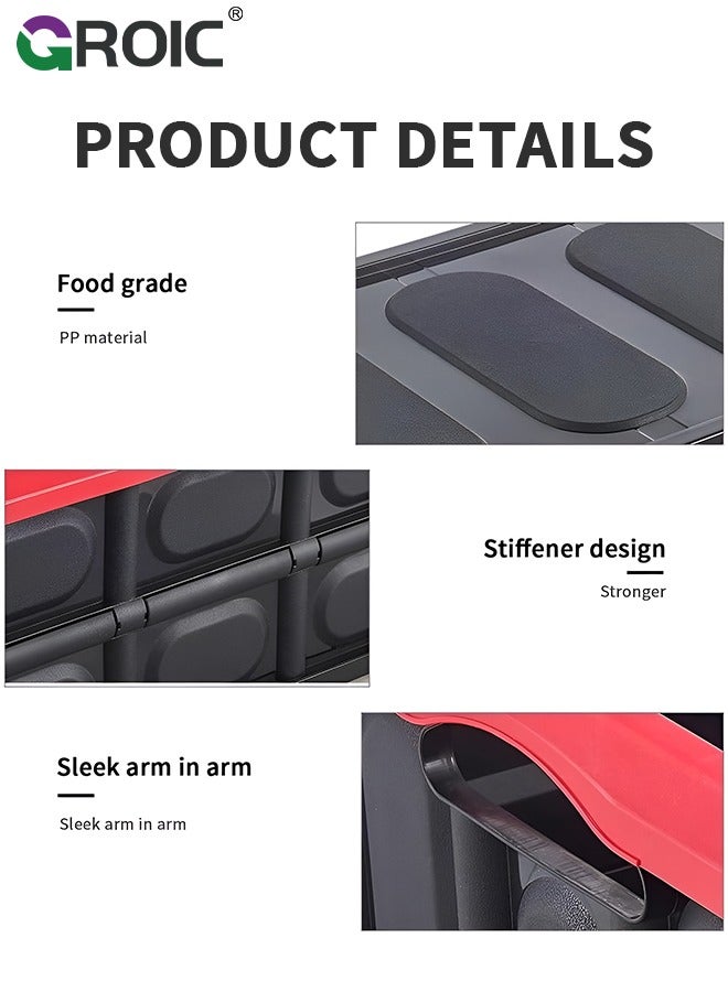 GROIC Collapsible Storage Bin with Lid, Plastic Box  Saving Space, Trunk Foldable Organizer Durable Non Slip Lightweight for Car, SUV, Truck, Van, Home, Camping Outdoor (30L) - Image 3