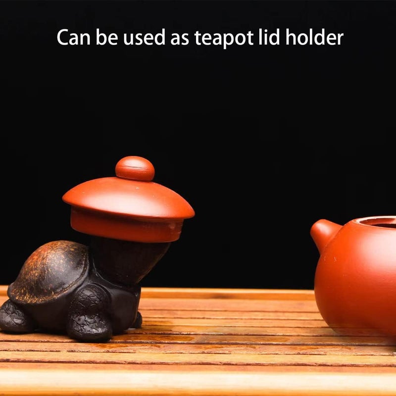 EAEDMY Integrated warehouse solution Purple Sand Tea Pet Angry Cat Bat Tortoise Puppy Figurine, Cute Kungfu Tea Pet Gift for Tea Lover Friend, Tea Table Desk Tearoom Home Decoration Ornament (1.Smiling Turtle) Classified organized storage - Image 4