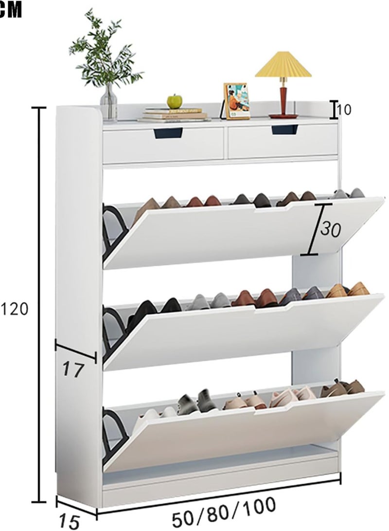 DubaiGallery Ultra thin tipper shoe cabinet household door saves space large capacity multi-layer shoe rack multi-functional storage cabinet porch cabinet - Image 4