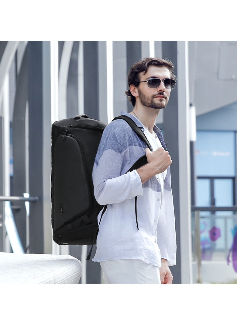 MARK RYDEN - MARK RYDEN 8206 Gym Bag-Backpack, 27 Liters, All Black Water-Resistant Ultra Bag with Multipurpose of Use: Gym, Travel, Workout, Hand Luggage, Duffle Bag With Shoe Pocket & Waterproof Pocket - Image 1