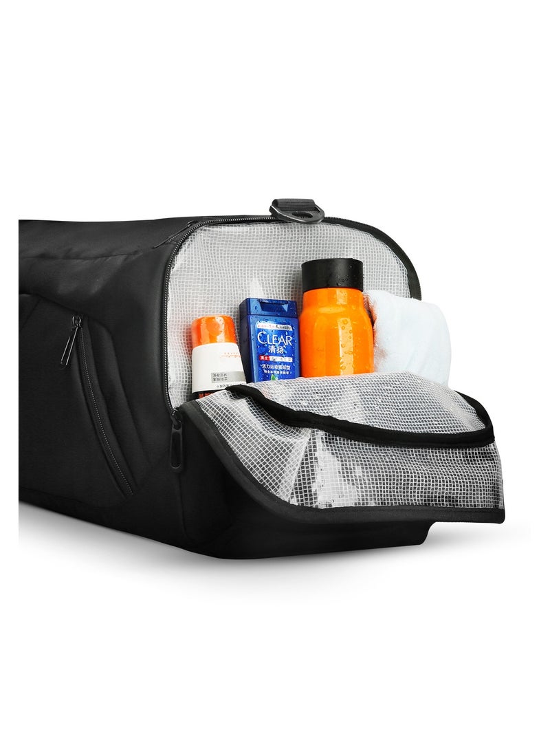 MARK RYDEN - MARK RYDEN 8206 Gym Bag-Backpack, 27 Liters, All Black Water-Resistant Ultra Bag with Multipurpose of Use: Gym, Travel, Workout, Hand Luggage, Duffle Bag With Shoe Pocket & Waterproof Pocket - Image 1