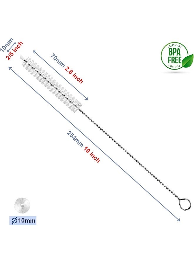 BEUICIRY Long Straw Cleaner Brush Extend 10 inch, Wide 10mm diam Pipe Cleaners, Long Brush for Sippy Cup, Water Bottle and Tubes, Drinking Straw Cleaning Brush Set 10 Pack - Image 2