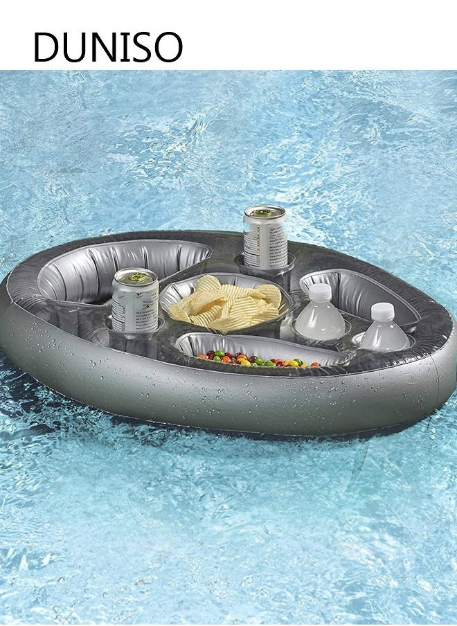 Pool Inflatable Floating Drink Holder with 8 Holes Large Capacity Drink Float Floating Pool Tray for Food and Drinks Swimming Pool Party Beach Accessories Pool Drink Floats