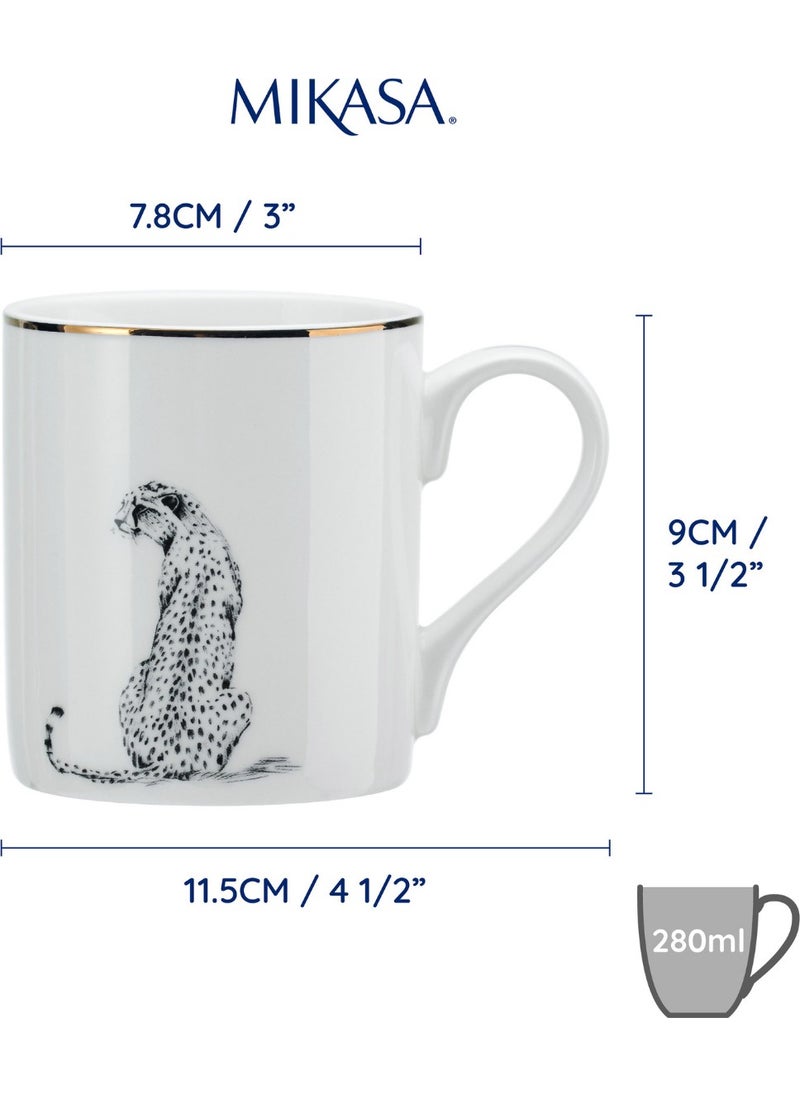 Mikasa - Fine China 280ML Straight Sided Mug Cheetah - Image 1