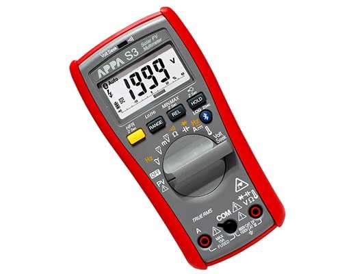 APPA S3 Solar Multimeter PV Multimeter True RMS measurements on ACVACA AutoVolt for automatic ACDC voltage selection with Bluetooth connection with APPA connect APP - Image 2