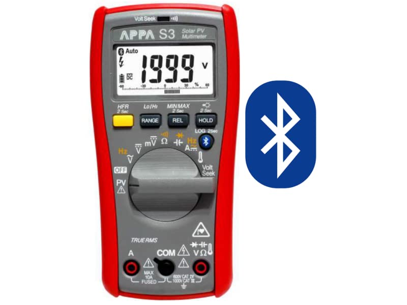 APPA S3 Solar Multimeter PV Multimeter True RMS measurements on ACVACA AutoVolt for automatic ACDC voltage selection with Bluetooth connection with APPA connect APP - Image 3