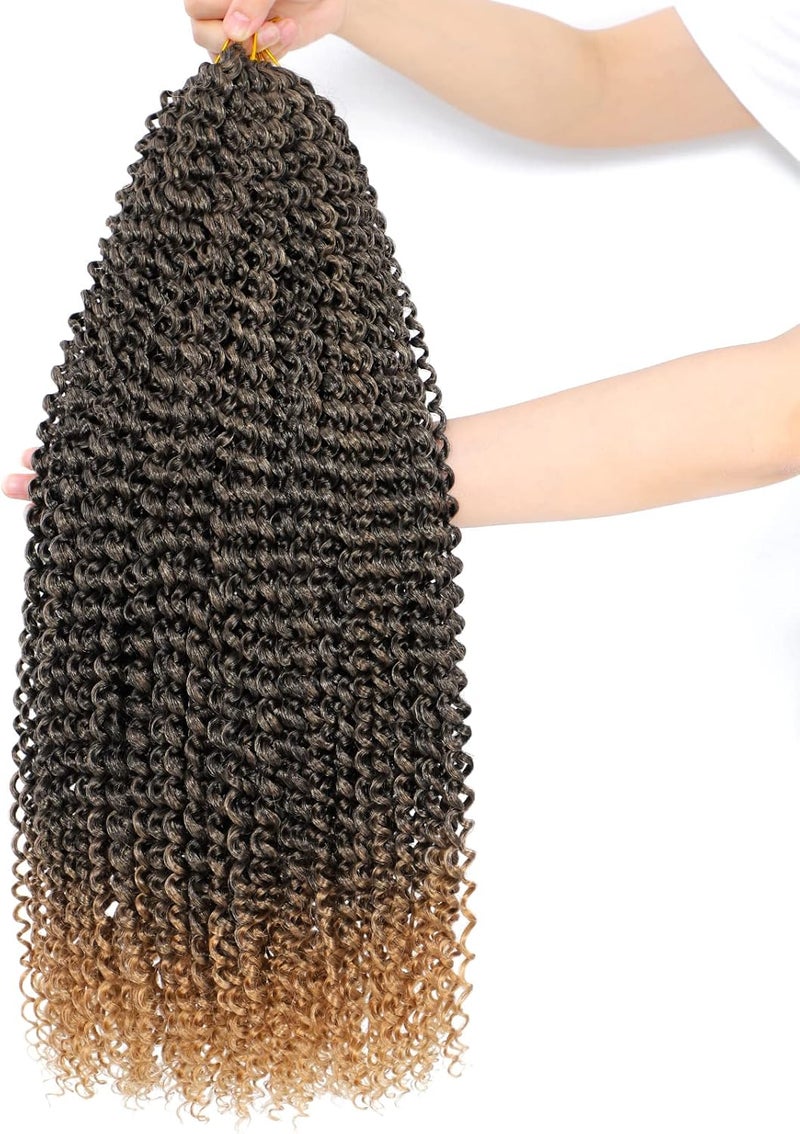 Dansama 6 Packs Passion Twist Hair Water Wave Braiding Hair for Butterfly Style Crochet Braids Bohemian Hair Extensions (24inch, T1B/27, Economy Pack) - Image 1