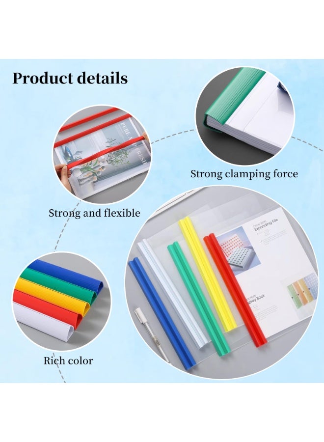 A4 Sliding Bar Report Covers, 10 Pack Plastic File Folders, Holds Up to 75 Sheets, Multi-Color - Image 5
