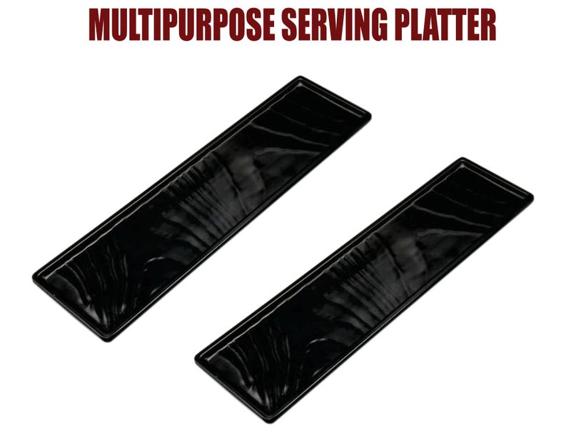 ZIDO (Pack of 2 Multipurpose Serving Platter for Serving All Type of Snacks Like Tikka, Paneer Tikka, Spring Rolls, Roasted Item, Tandoori Item etc. - Image 2