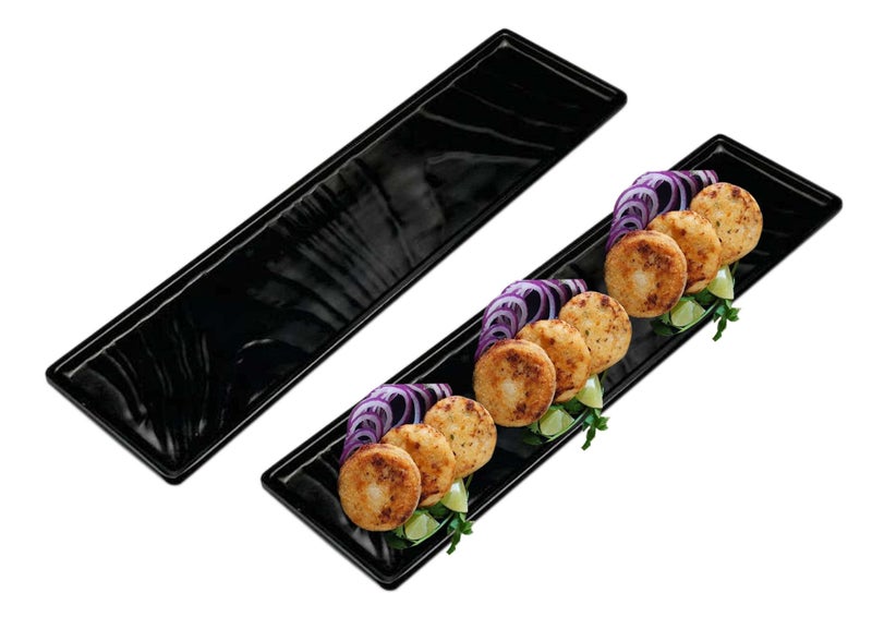 ZIDO (Pack of 2 Multipurpose Serving Platter for Serving All Type of Snacks Like Tikka, Paneer Tikka, Spring Rolls, Roasted Item, Tandoori Item etc. - Image 1