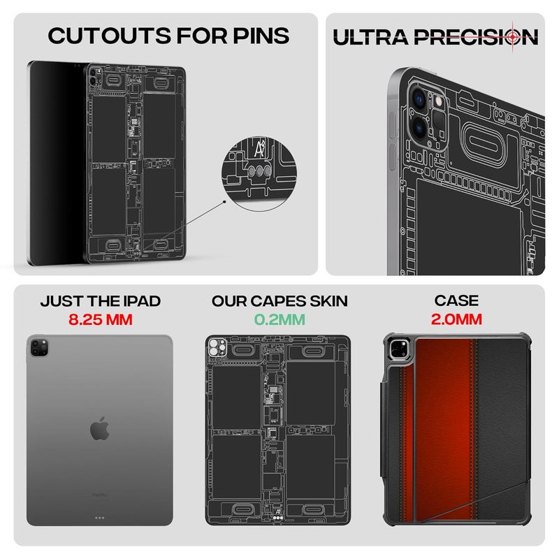 Capes أغطية تابلت لجهاز آيباد برو 12.9 2020 | فيلم حماية فائق النحافة | ملصق فينيل مضاد للخدوش | ليس غلاف/غطاء (أسود متفكك، غلاف خلفي) - Image 3