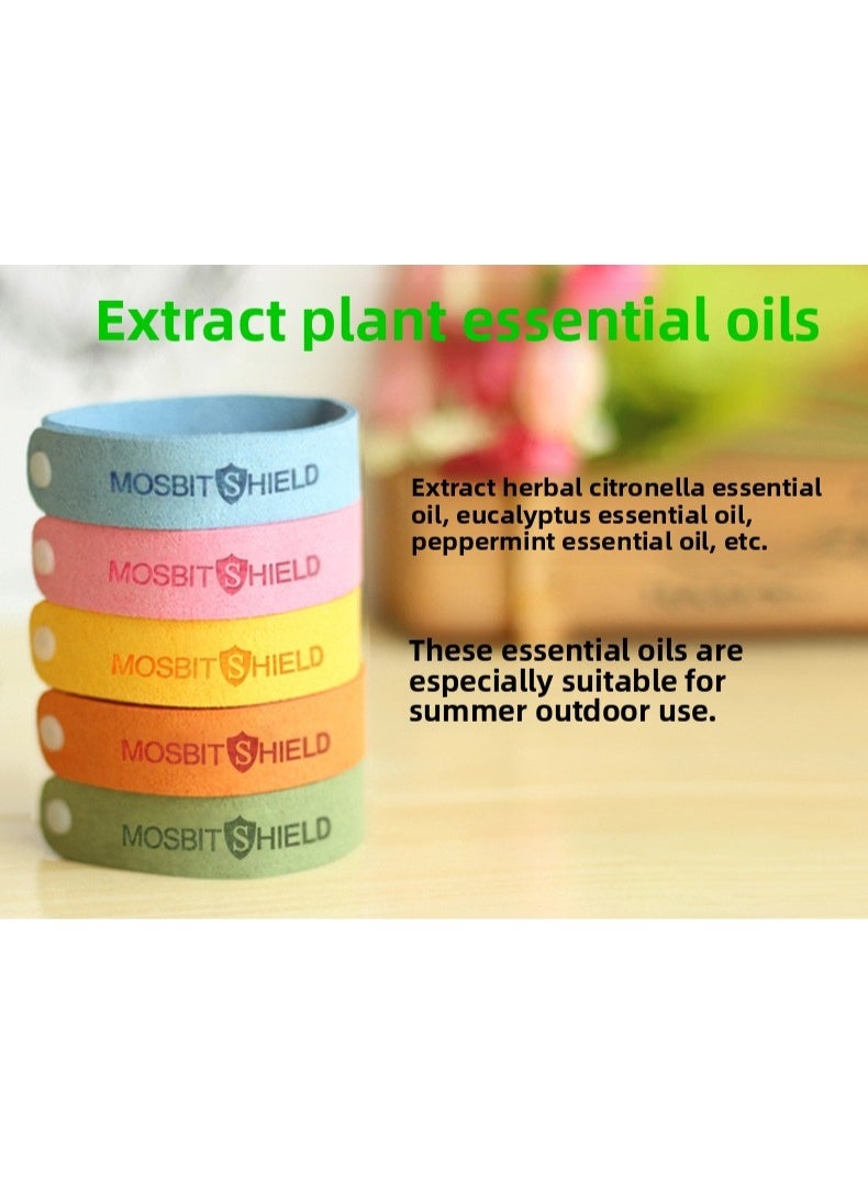 5-Piece Outdoor Insect Repellent Bracelet，Waterproof Outdoor Bug Repellent Wristbands Safe for Adults and Kids - Image 3