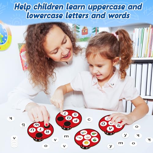 Kasfalci Alphabet Games for Kids ToddlersAnimal CardsAlphabet Learning ToysABC Flash CardsSpeech TherapyLetter Matching Board Games for Kids 36Ladybug ToysPreschool Classroom Must Haves - Image 5