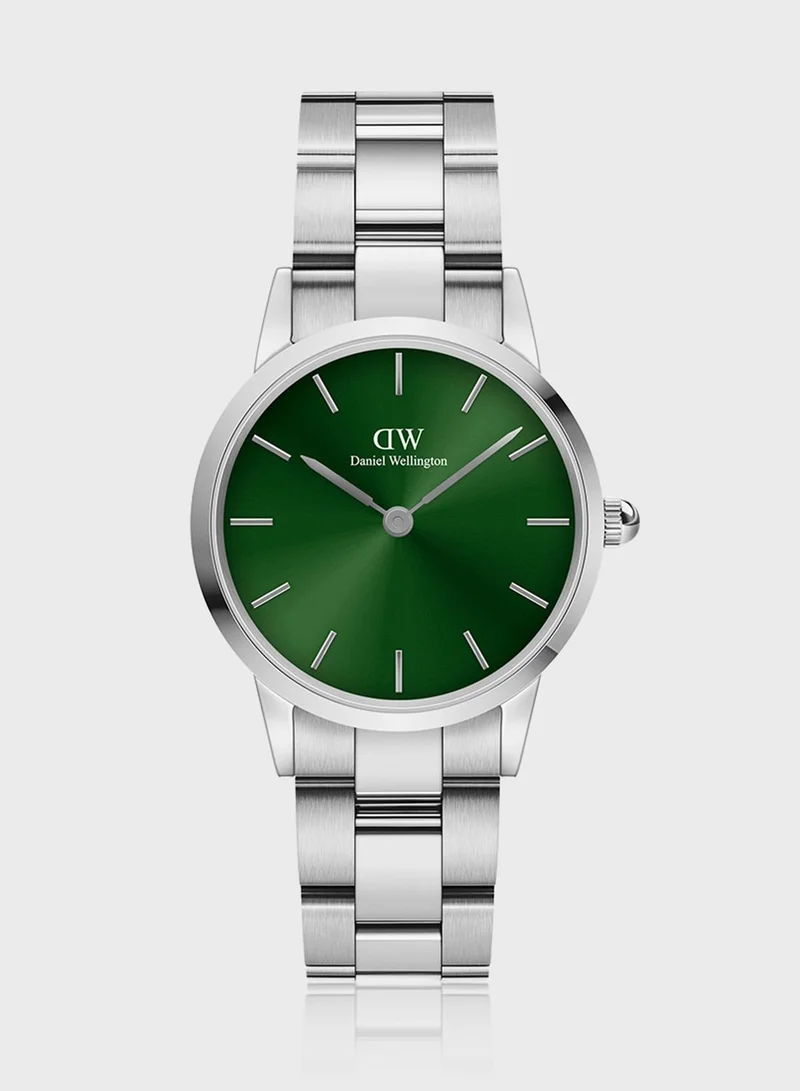 DANIEL WELLINGTON Iconic Link 28 S Green DW00100339 + Small Silver Bracelet DW00400004