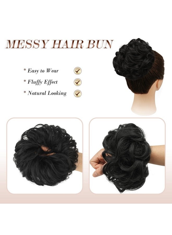 blushia Set Of 2Pcs Synthetic Hair Bun Extension And Wigs Artificial Juda For Women And Girls 35 Gram Natural Black - Image 2