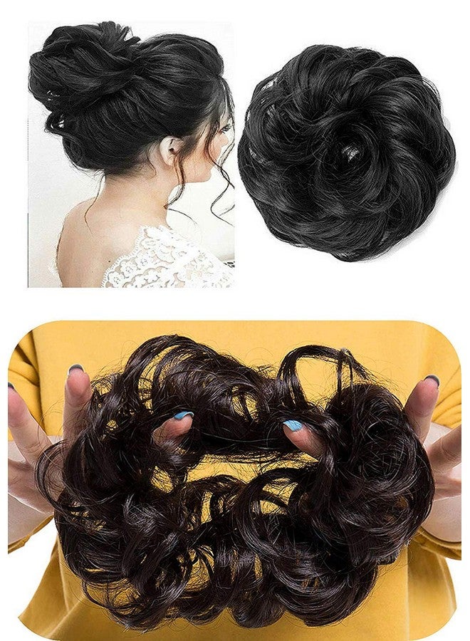 blushia Set Of 2Pcs Synthetic Hair Bun Extension And Wigs Artificial Juda For Women And Girls 35 Gram Natural Black - Image 3