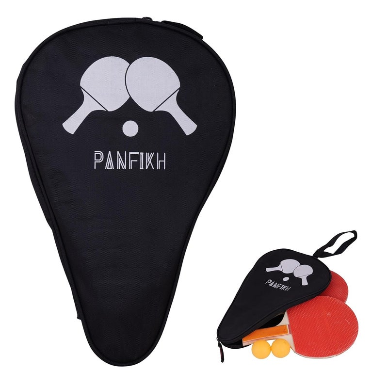 PANFIKH Table Tennis Racket Bag with Zipper Closure, Waterproof Ping Pong Paddle Case Lightweight Racket Cover with Carrying Loop Handle, Durable Multi-Use Table Tennis Paddle Carry Bag - (Black) - Image 1