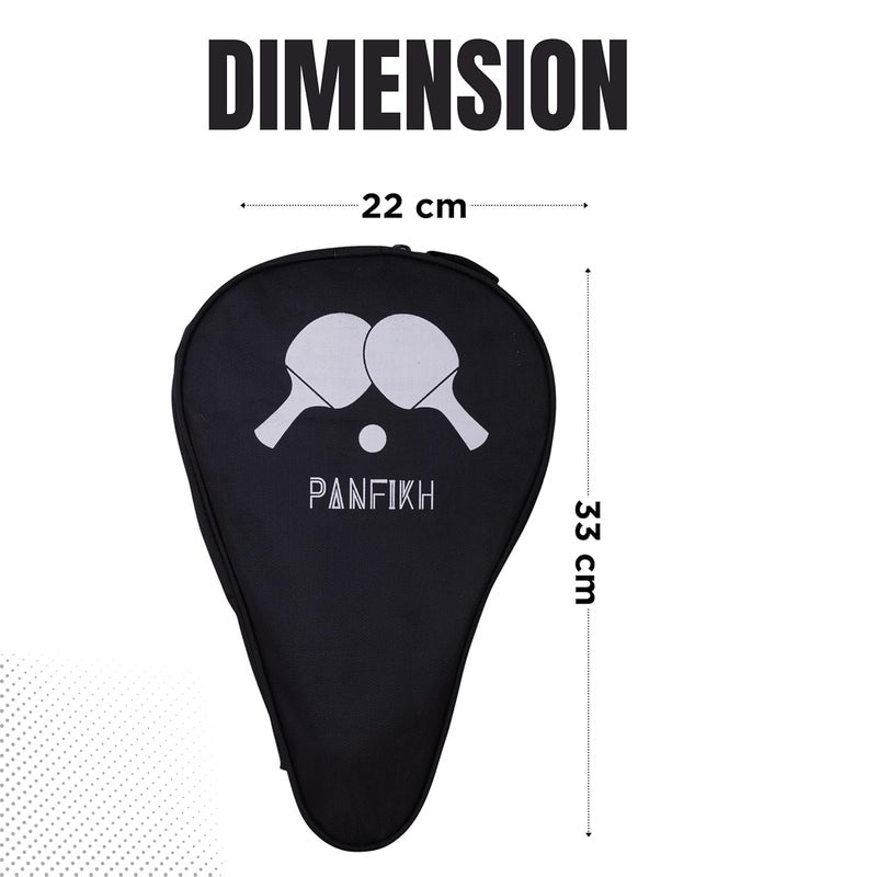 PANFIKH Table Tennis Racket Bag with Zipper Closure, Waterproof Ping Pong Paddle Case Lightweight Racket Cover with Carrying Loop Handle, Durable Multi-Use Table Tennis Paddle Carry Bag - (Black) - Image 4