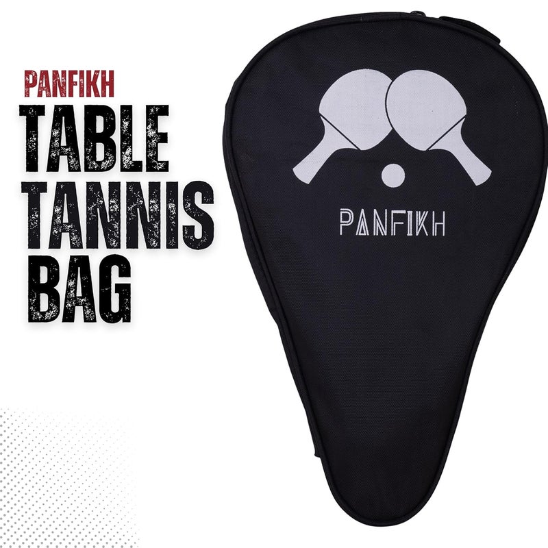 PANFIKH Table Tennis Racket Bag with Zipper Closure, Waterproof Ping Pong Paddle Case Lightweight Racket Cover with Carrying Loop Handle, Durable Multi-Use Table Tennis Paddle Carry Bag - (Black) - Image 2