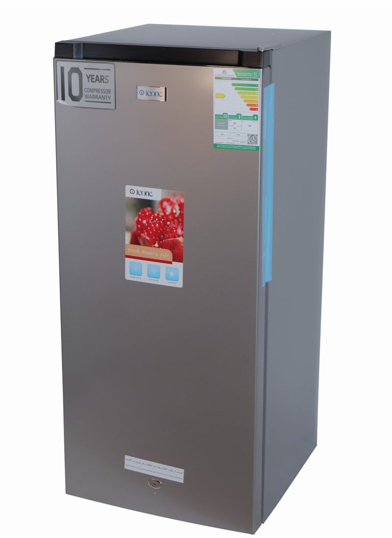 Icone Refrigerator, 151 Liters Storage Capacity, Advanced Cooling System, Energy Efficient, Elegant Steel Design, User-Friendly Temperature Controls – Perfect for Fresh and Safe Food Storage ICN1-151