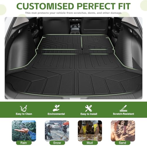 Qyebbk Cargo Liners for 2023-2026 Honda HRV Trunk Mat with Seat Back Cover Accessories, All Weather Rear Cargo Mat Backrest Protector for 2023 2024 2025 2026 HR-V - Image 4