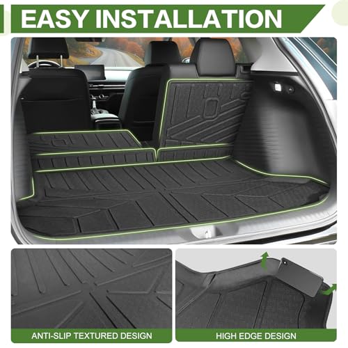 Qyebbk Cargo Liners for 2023-2026 Honda HRV Trunk Mat with Seat Back Cover Accessories, All Weather Rear Cargo Mat Backrest Protector for 2023 2024 2025 2026 HR-V - Image 5