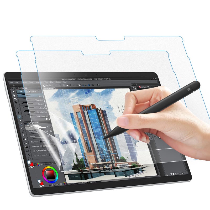 MoKo 2 Pack Paperfeel Screen Protector for Surface Pro 11 2024 Microsoft Surface Pro 9 Pro 10 Pro 8 Pro X Write as Real Paper AntiGlare and Anti Scratch Support Surface Pen Matte - Image 2