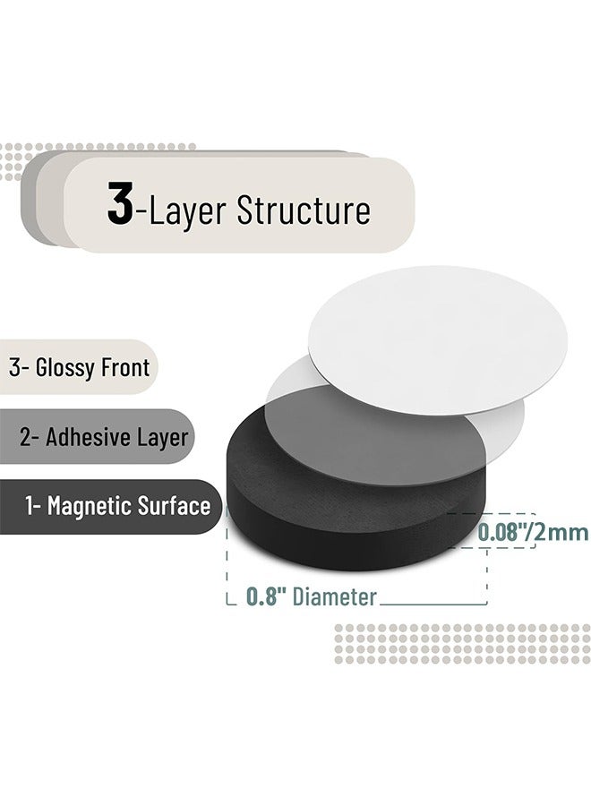 Flexible Magnetic Dot with Self Adhesive, 120 PCS Round Small Magnetic Stickers with Adhesive Backing Peel  Stick Magnets Stickers for Crafts, Office, DIY Projects, 20x2mm - Image 2