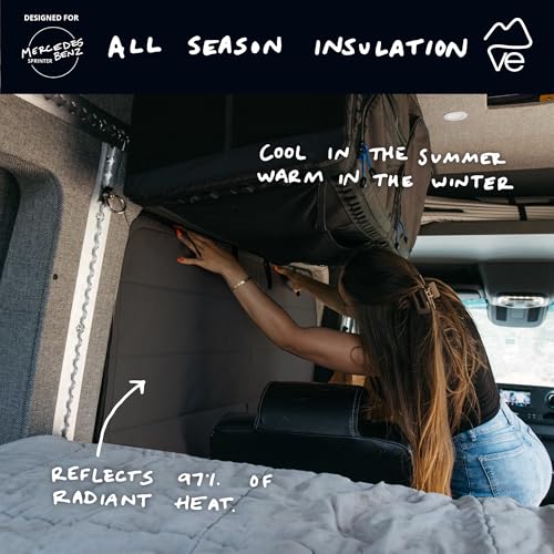 VanEssential Insulated Magnetic Blackout Window Cover Designed for Mercedes-Benz NCV3 & VS30 Crew Window with Bare Metal Window Frame ONLY (Van Years 2007 to Current Model) - Charcoal Gray - Image 3