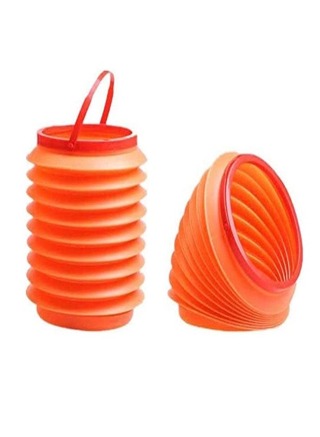 DeoDap Collapsible Bucket, Foldable Car Trash Can, Telescopic Car Wash Bucket, Portable Plastic Vehicle Folding Storage Box 4L Storage Cylinder Barrel Car Trunk Organiser (Orange/Red/Assorted) - Image 4