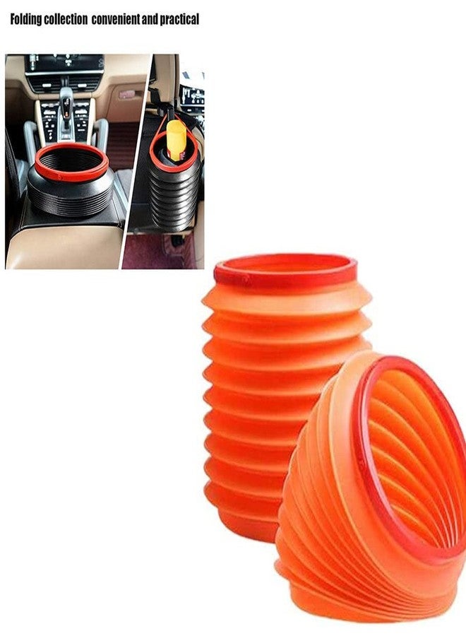 DeoDap Collapsible Bucket, Foldable Car Trash Can, Telescopic Car Wash Bucket, Portable Plastic Vehicle Folding Storage Box 4L Storage Cylinder Barrel Car Trunk Organiser (Orange/Red/Assorted) - Image 2