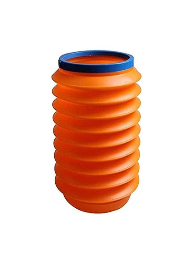 DeoDap Collapsible Bucket, Foldable Car Trash Can, Telescopic Car Wash Bucket, Portable Plastic Vehicle Folding Storage Box 4L Storage Cylinder Barrel Car Trunk Organiser (Orange/Red/Assorted) - Image 1