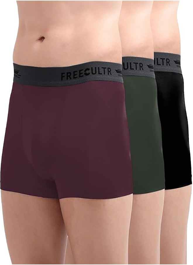 Freecultr - FREECULTR Men's Underwear Anti Bacterial Micromodal Airsoft Trunk - Non Itch No Chaffing Sweat Proof -Pack 3 - Image 1
