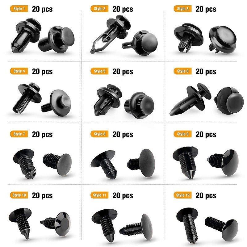 240pcs Car Bumper Repair Kit, 12 Types Clips Fasteners Screws - Image 2