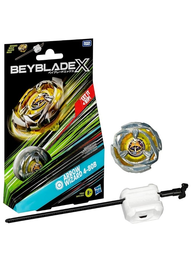 BeyBlade - BEYBLADE X Arrow Wizard 4-80B Starter Pack Set with Stamina Type Right-Spinning Top and Launcher; Battling Top Toys for 8 Year Old Boys and Girls - Image 1