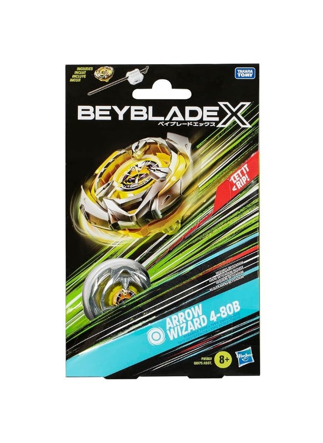 BeyBlade - BEYBLADE X Arrow Wizard 4-80B Starter Pack Set with Stamina Type Right-Spinning Top and Launcher; Battling Top Toys for 8 Year Old Boys and Girls - Image 1