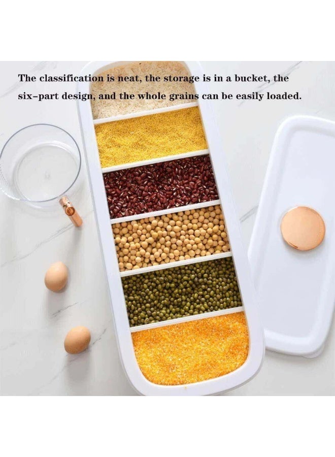 ديسبنسر بقوليات ذهبي – 6 خانات مع دورق معيار – تصميم شيك للمطبخ – خامة أكريليك عالية الجودة – سهولة التعبئة والتفريغ - Image 4