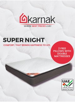 KARNAK Super Night Pillow Top Bonnell Spring (Medium Feel) Mattress with 2 Free Pillows | 5 Years Warranty | Thickness 24cm California King Size - W180 x L210cm  - Image 3