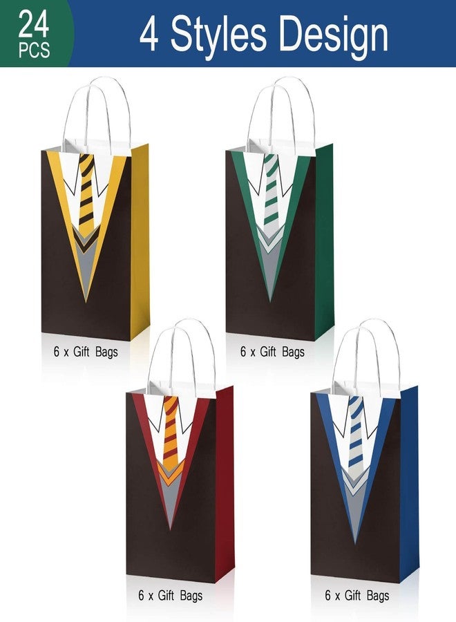 Reyoust 24 Pieces Magical Wizard School Party Goodie Bags, Magical Themed Birthday Party Gift Snacks Treat Party Favors Bags with Handles for Wizard Non Woven Dress Up Halloween Party Decorations - Image 4